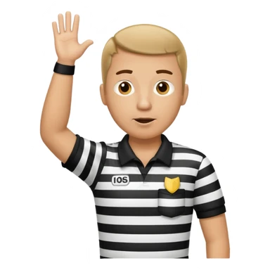 referee with raised arms crossed like an X sticker