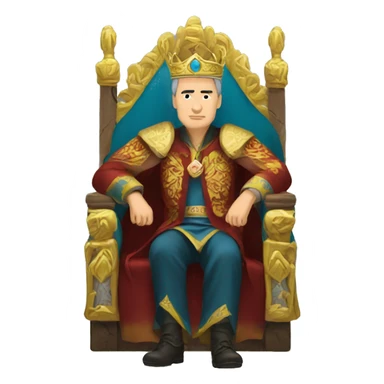Kazakh King in the throne  sticker