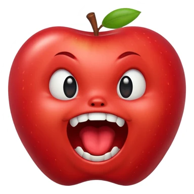 normal apple brand emoji with jaw dropped and mouth open sticker