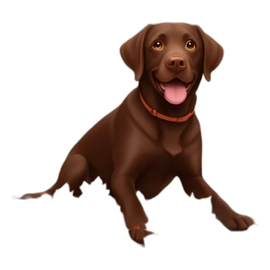 Chocolate labrador playing with autumn leaves sticker