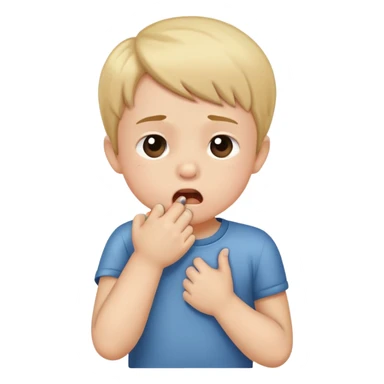 child coughing into their elbow, friendly and clear sticker