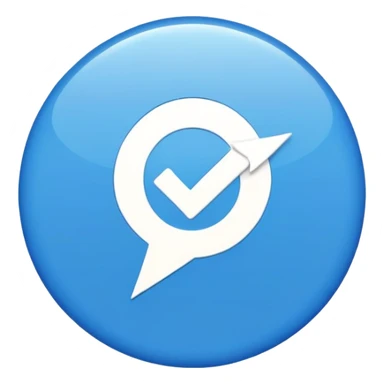 Blue circle with white check mark in the center sticker