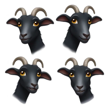 Black goat with different emotions sticker