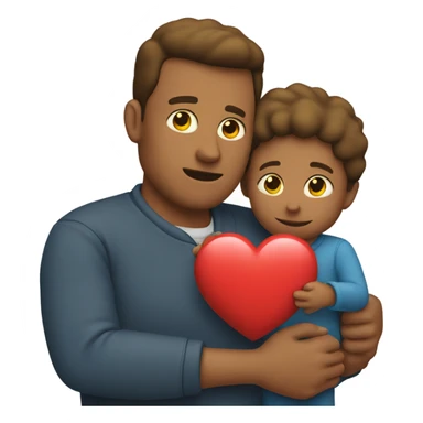 Father holds his heart in his arm sticker