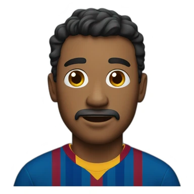 A man wearing a Barcelona shirt sticker