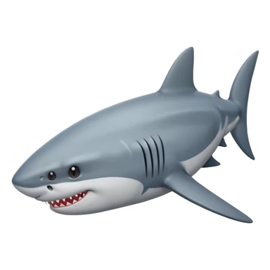 side view of shark body with a cat face sticker