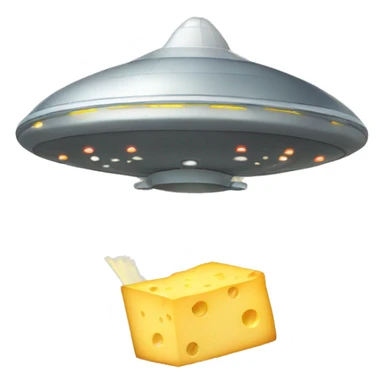 ufo abducting cheese sticker