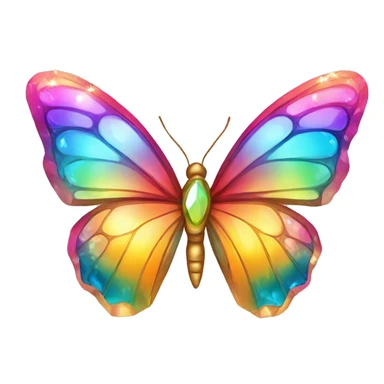 One Shiny-Colorful-Iridescent-Sparkle-Rainbow-Gradient-Crystal-Gem-Butterfly-Crystal-Fly sticker