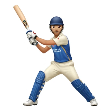 Right handed cricketer playing a cover drive shot with a cricket bat sticker