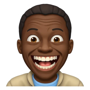 A black habshi man with ugly crooked broken teeth laughing sticker