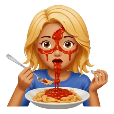 the woman who eats pasta sticker