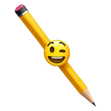 Pencil with a smiley face sticker