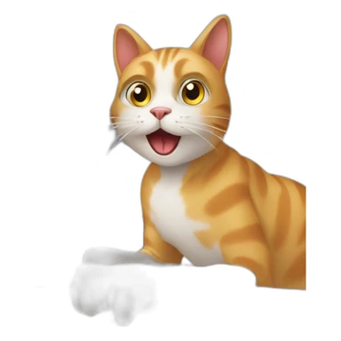 cat on treadmill sticker