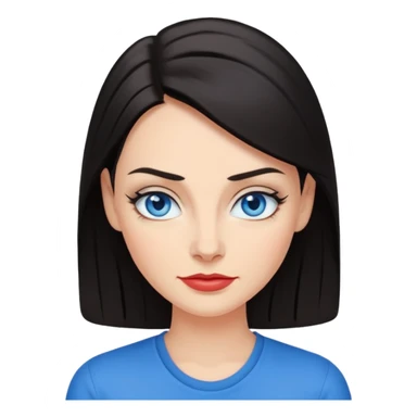 Sassy, cool and fun dark hair woman with blue eyes - raised brow + smirk sticker