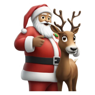 Photo Realistic Santa with rudolf the Reindeer  sticker