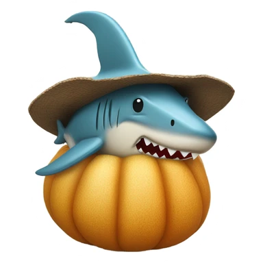 Gourd wearing a shark hat  sticker