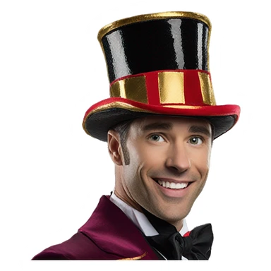 Disney The Greatest Showman Circus Ringmaster Top Hat, Black/Red/Gold, One Size, Wearable Costume  sticker