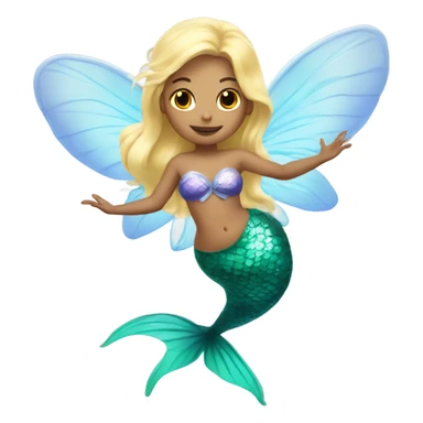 Blonde Mermaid with fairy wings sticker
