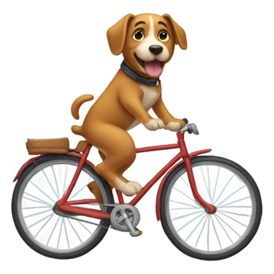 Dog riding a bike sticker