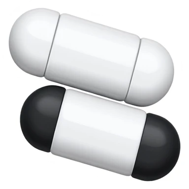Minimalistic futuristic white&black pills pack emoji, black and white, flat vector design, high-tech clean UI icon sticker