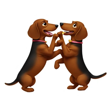 Two Dachshunds in a bar fight sticker