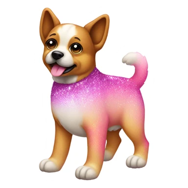 Pink ombre full body dog with glitter sticker