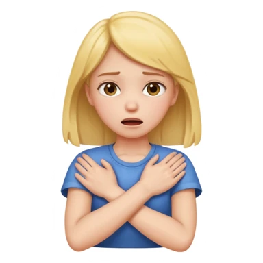 Person chocking holding neck arms crossed girl  sticker