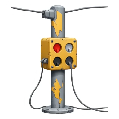 poste eléctrico dañado con cables sueltos sticker