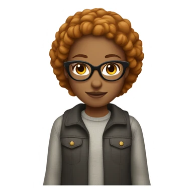 girl with lights skin black glasses grey eyes and light brown a littlebit ginger hair  sticker