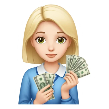 clean girl holding a money sign sticker