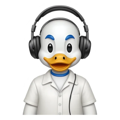 Doonald duck with headphones  sticker