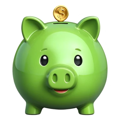 green piggy bank emoji sticker