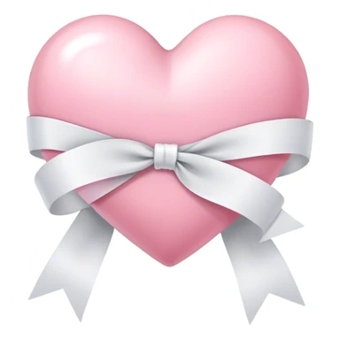 Baby pink heart with white ribbon sticker