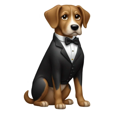Dog in a tuxedo  sticker