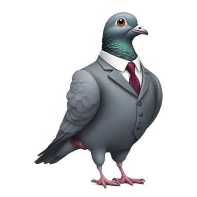 pigeon in suit levitating sticker