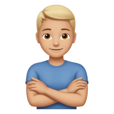 Arms crossed around neck sticker