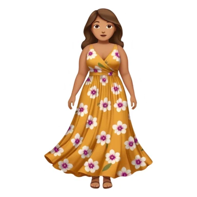 A plus sized woman in a maxi dress sticker