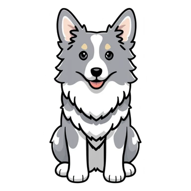 Grey spotted Merle Border Collie dog full body sticker