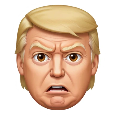 Donald Trump missing an ear and looking angry sticker
