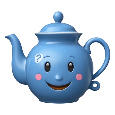 playful teapot emoji with question mark on the lid sticker