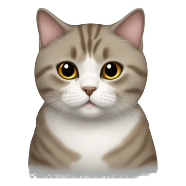 British shorthair cat brown white sticker