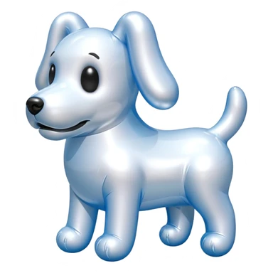   jeff koons style inflatable dog ghost sticker
