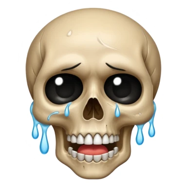 Skull crying loudly and a lot with lots of tears sticker