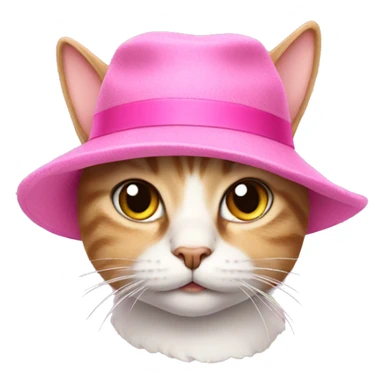 Cat wearing a pink hat sticker
