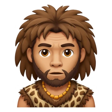 caveman, simple, expressive face sticker