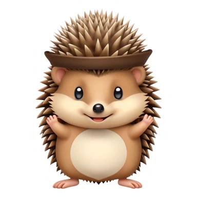 hedgehog removing a hat sticker