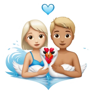 Two swan making a heart 💗 a girl and a boy sticker