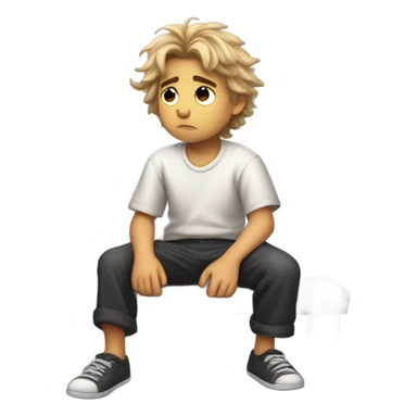 Sad boy in jail cell sticker