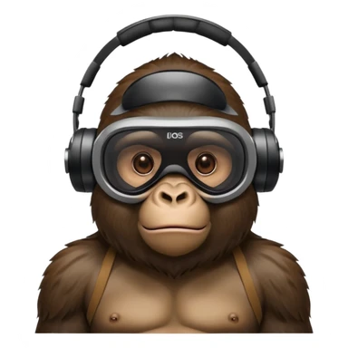 gorilla wearing a virtual reality headset sticker
