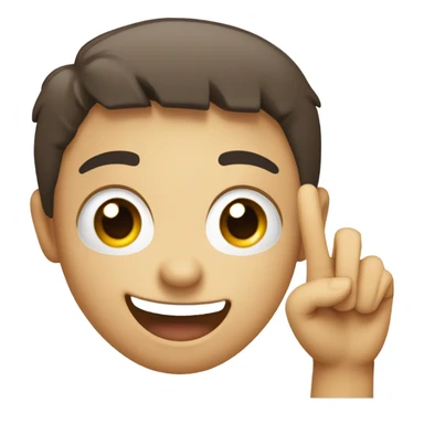 Smiling face emoji making 7 with hand sticker
